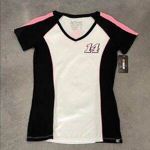 NASCAR Chase Authentics Black and White Tee with Pink Highlights